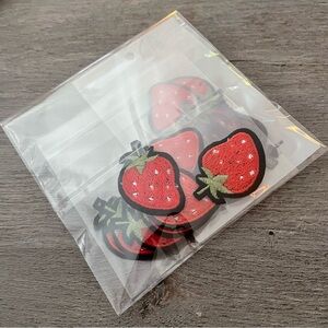 Mini Strawberry Iron On Patches